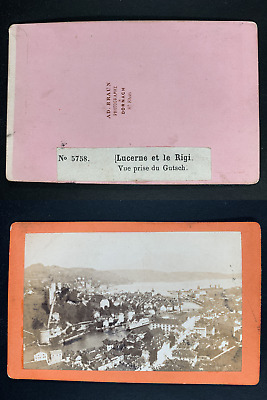 Suisse Braun Tira Ad Mürren Panorama  CDV vintage albumen carte de visite 
