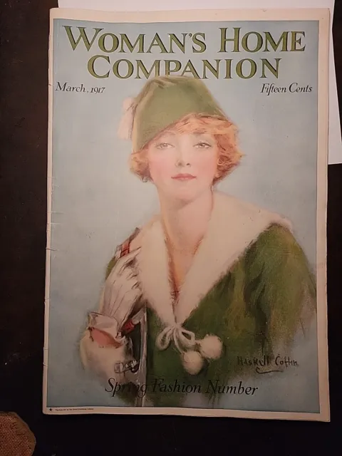 March 1917 WOMAN'S HOME COMPANION Magazine - Haskell Coffin Lady Cover JRRTS