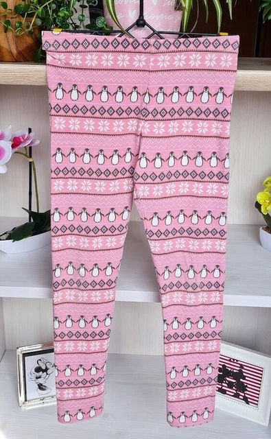 Leggings bambini bambina taglia 128/134 -8/9 pantaloni lunghi motivo pinguino