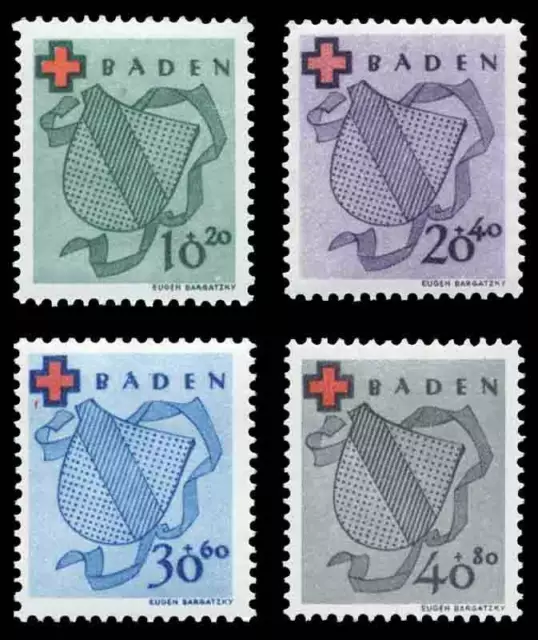 Timbre Bade Num Yvert et Tellier 38/41 Neuf sans charnière Année 1949 - Stamp Ba