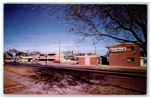 c1960 Auto Motel Broadway Exterior Building Wichita Kansas KS Vintage Postcard