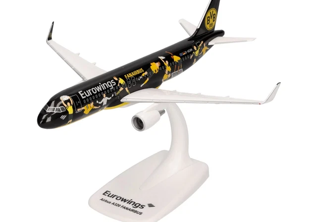 Maquette Herpa Airbus A320 Eurowings BVB Fanairbus - Échelle 1/400, Métal, Sans Support - 10