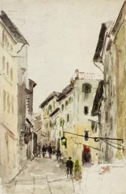 Adolf Kaufmann (Austria,1848-1916) watercolor painting antique 123836