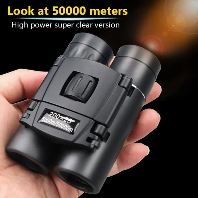 Folding Mini Portable Zoom HD 50000m Telescope Binoculars Powerful 200x25