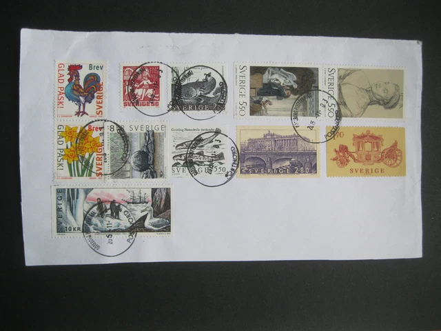 Briefmarken Schweden SVERIGE großes Briefstück Marken sauber gestempelt