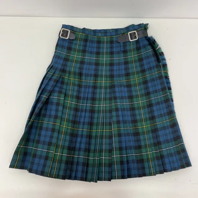 Kinloch Anderson tessuto Scozia verde kilt a scacchi lana autentica - XS/28"" - A22
