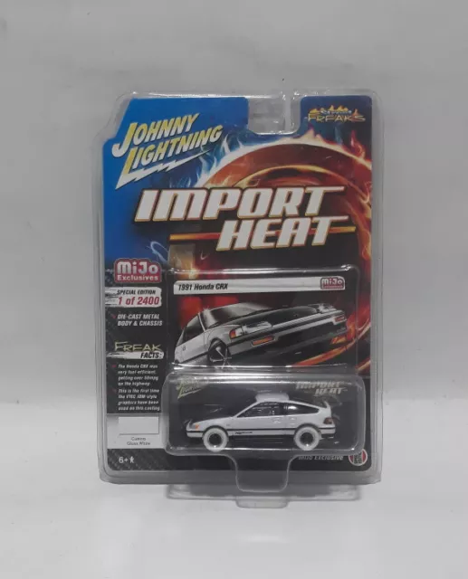 Johnny Lightning 1/64 Honda CRX SI Grey Black Hood - WHITE LIGHTNING JLCP7170