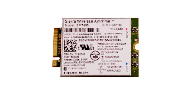 Sierra Wireless EM7455 4G LTE Lenovo ThinkPad T460s T460 X260 Carbon T470s T560