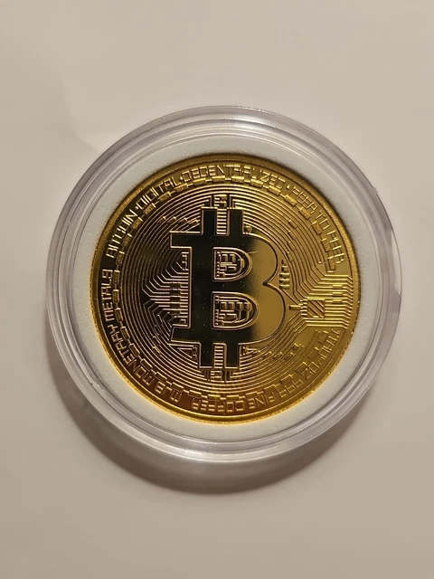 Bitcoin Commemorative Coin For Display In Plastic Capsule