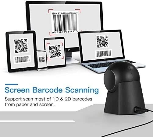 Eyoyo 1D 2D QR Scanner di codici a barre desktop con grande finestra di scansion