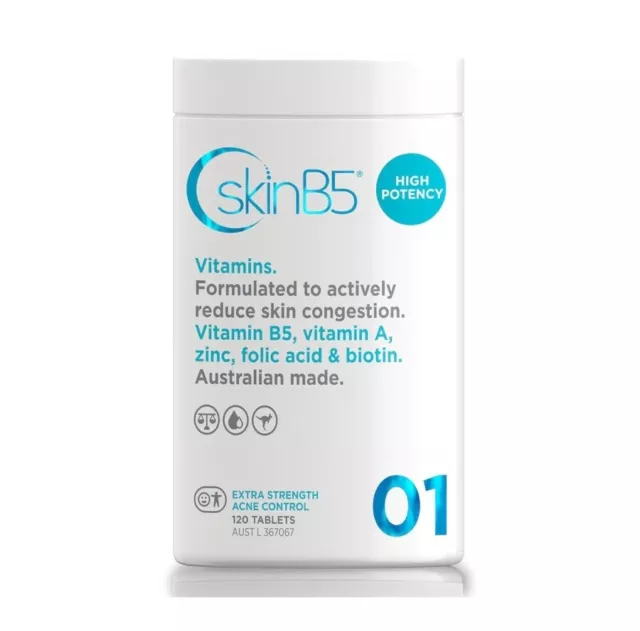 SkinB5 Extra Strength Acne Control Vitamins 120 Tablets Skin B5
