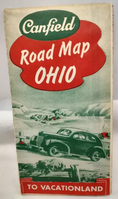 1940's Canfield Oil Co. Ohio Highway Road Map