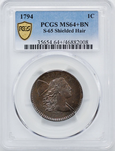 1794 Flowing Hair Large 1C Pcgs Ms 64+ Bn