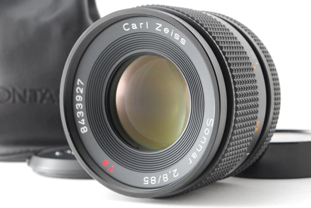 ⭐️ Mint ⭐️ Contax Carl Zeiss T Objektiv Sonnar 85mm F/2.8 Mmg C/Y Mf Hülle Aus