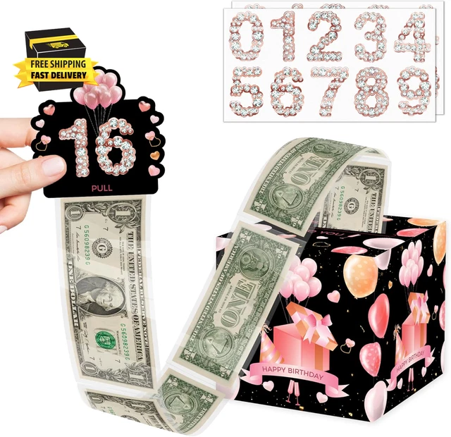 Rngmsi Happy New Year Money Box Gift - Pull-Out Cash Holder With DIY Set For Surprise Gifts