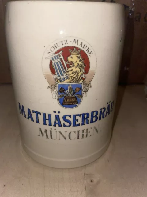 Bierkrug Mathäser Bräu München Brauerei 0,4 Liter Damenkrug