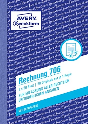 AVERY Zweckform Rechnung A6, Kp, 2x50 Blatt ACC NEW