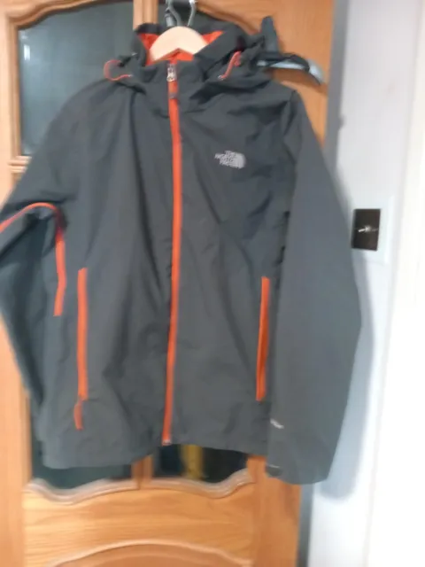 The North Face Men's HyVent Medium grey / orange Jacket Coat hiking walking warm