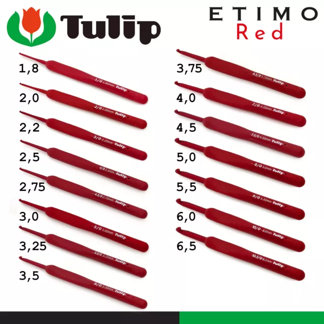 Agujas de ganchillo Tulip Etimo Rosa 0,75 mm a 6,50 mm