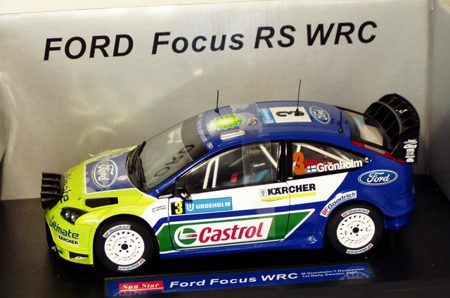 Miniature Ford Focus WRC N°79 - Rallye 2008 - N. Solberg - échelle 1/18 - Métal - Neuve