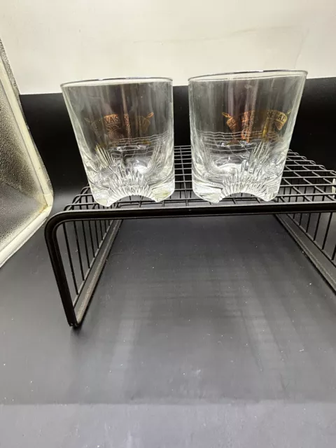 Vintage Chivas Regal Set of 2 Whiskey Glasses, 12 Year Aged Scotch Double Rocks