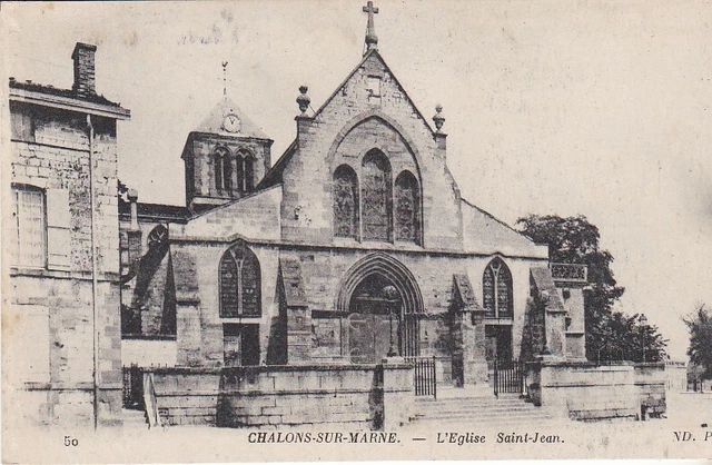 Cpa Chalons Sur Marne L' Eglise Saint Jean