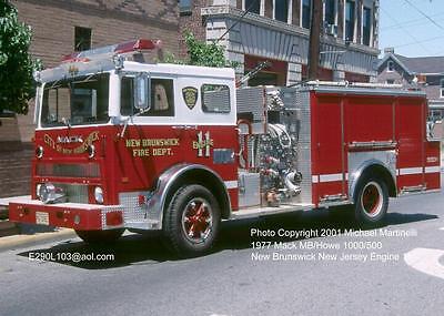 New Brunswick NJ E11 1977 Mack MB Howe pumper Fire Apparatus Slide