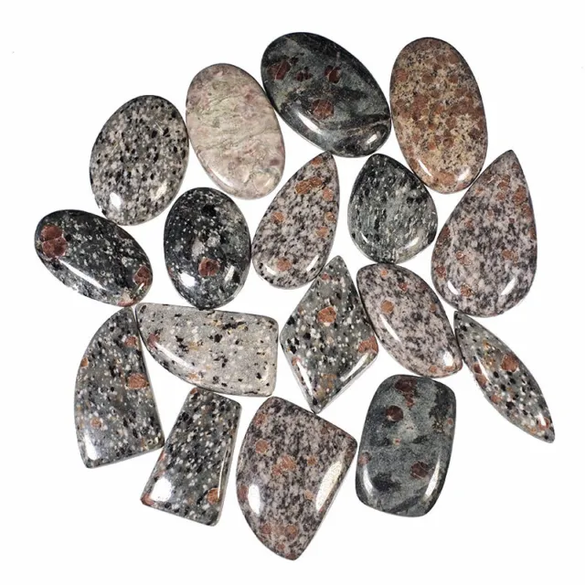 17 Pcs Natural Garnet Jasper 23mm-31mm Exquisite Cabochon Gemstones 336.50 Cts