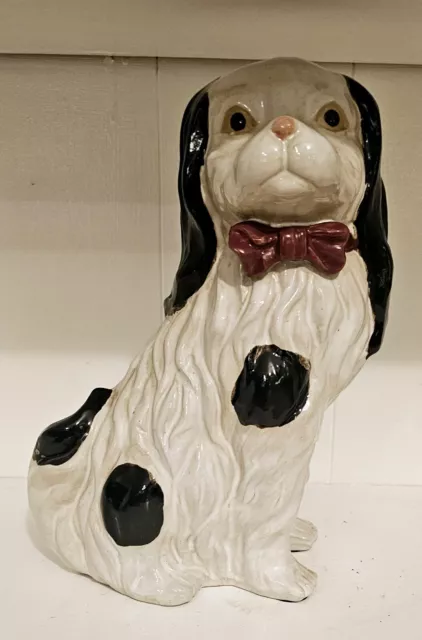 Ceramic Cavalier King Charles Spaniel Dog Figurine 10.5"