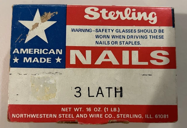 Vintage Sterling Common Nails Made In America 3 Lath