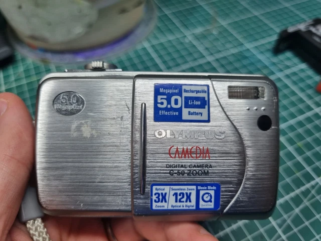 Olympus Camedia C-50 Zoom 5.0MP Compact Digital Camera Silver Tested
