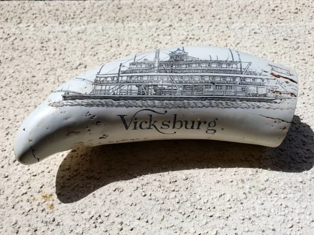 Scrimshaw Replica Reproduction Resin Whale Tooth Vicksburg Mississippi