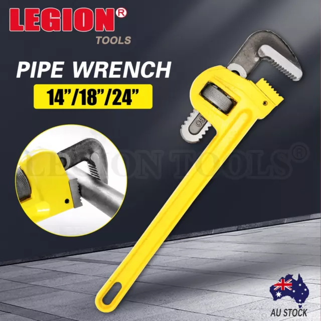 14"/18"/24" Pipe Wrench Heavy Duty Adjustable Plumbing Monkey Wrench