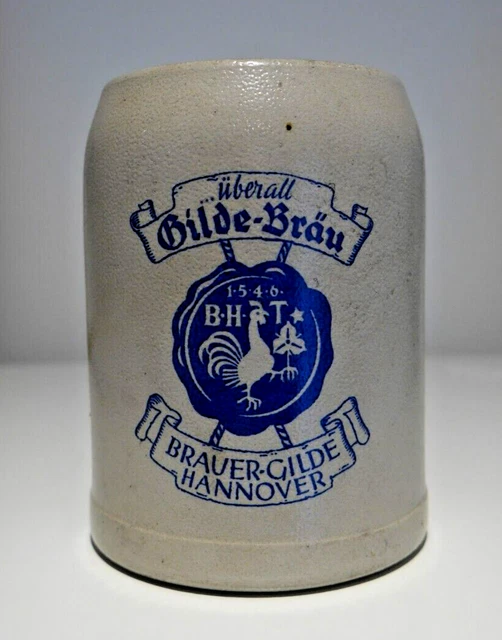 VINTAGE GILDE-BRAU BRAUER-GILDE HANNOVER 0.5l BEER STEIN STONEWARE RARE O436