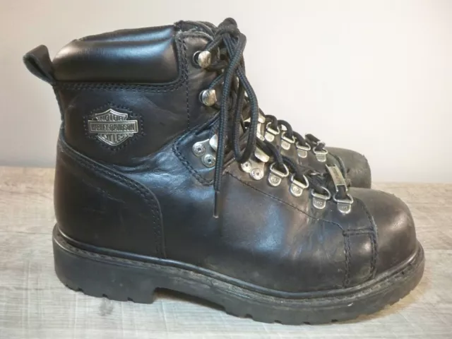 Harley-Davidson Dipstick Womens Steel Toe Biker Motorcycle Riding Boots Black 9
