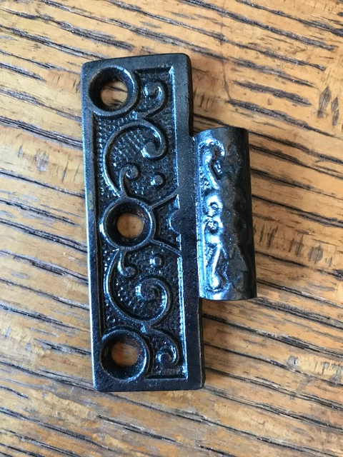 Antique Cast Iron Door Hinge, Left Half Only - 3" x 2½"