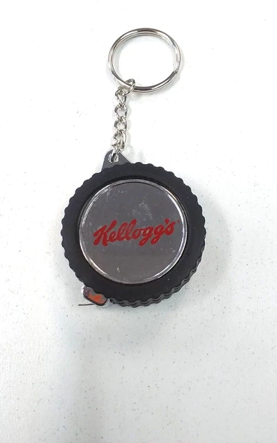 Vintage KELLOGG'S Barlow Mini Tape Measure Advertising GET GROWING W/ KELLOGG'S