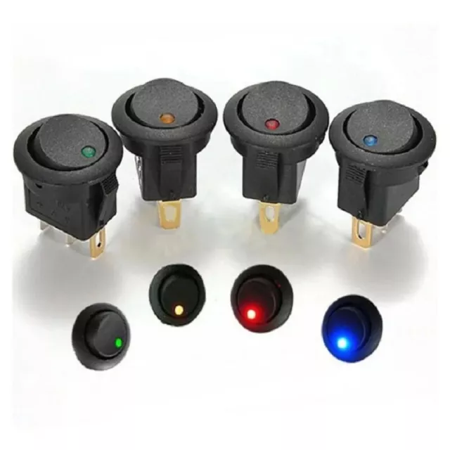 Interruttore luminoso LED 12V rosso blu verde giallo ON OFF cruscotto AUTO MOTO