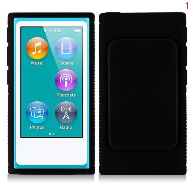 Soft Gel Case Rubber Cover Belt Clip Holder For iPod 7th Generation Nano NI Z9Y9