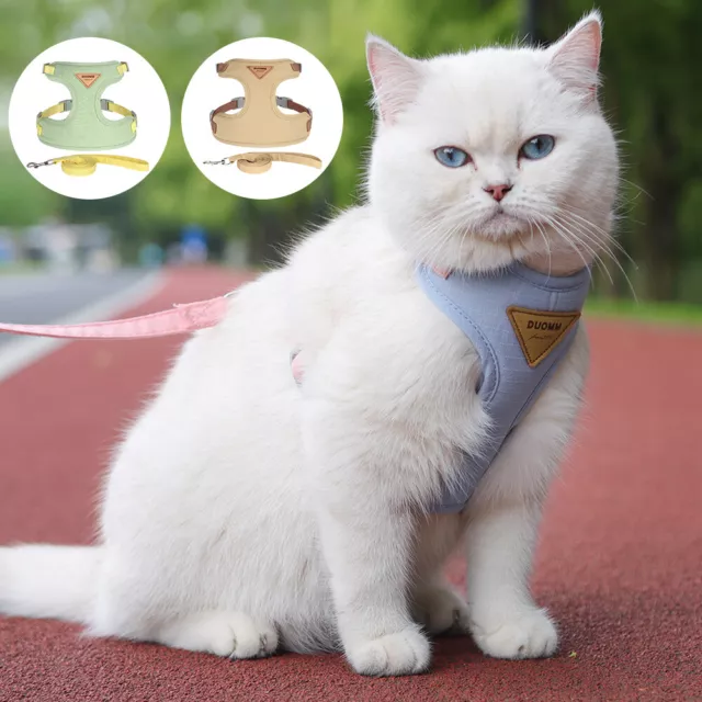Katzengeschirr Mit Leine Kitten Ausbruchsicher Gepolstert Soft Verstellbar XS-L