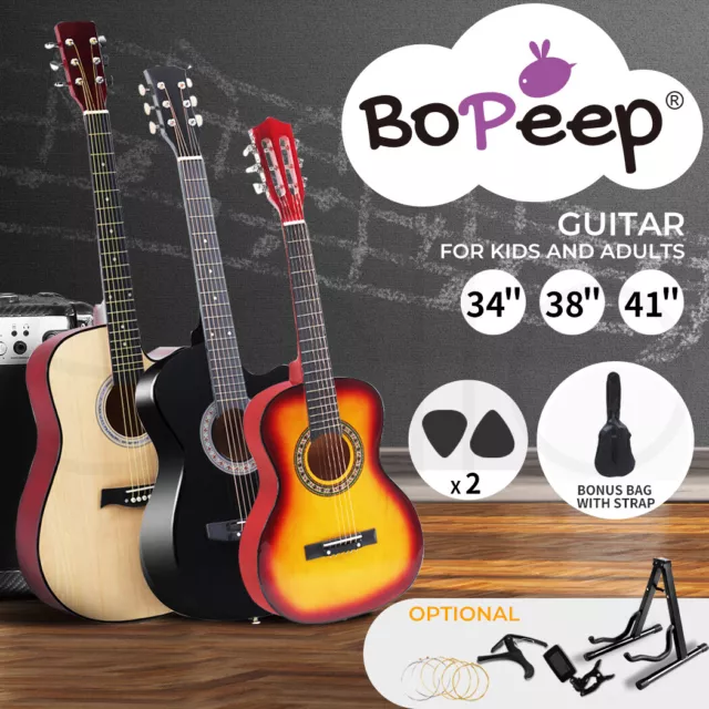 BoPeep Acoustic Classical Guitar 34''/38''/41''Wooden Kids Guitar String Tuner