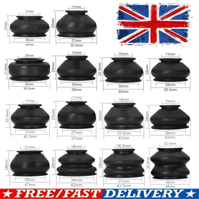 14X Kit Dust Boot Cover Suspension Steering Ball Joint Track Tie Rod Linkage End