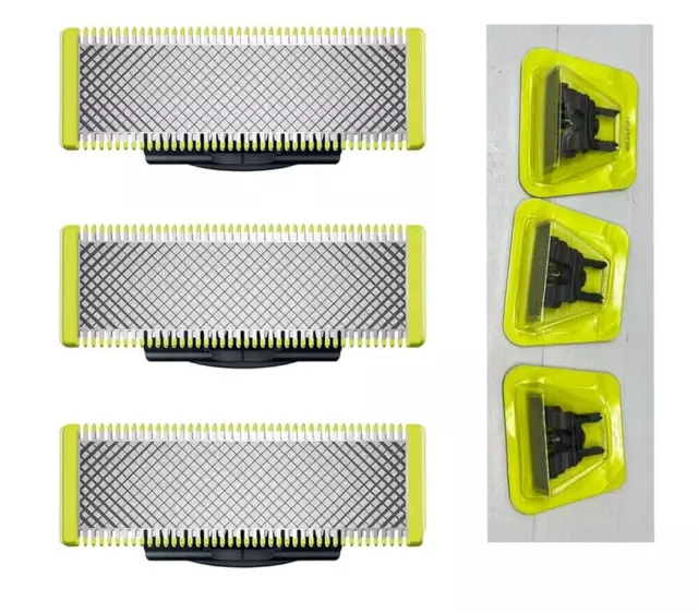3PCS Replacement Blade compatible with Philips OneBlade Trimmer QP2520/QP2530