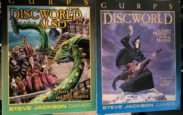 Discoworld core AND ANCHE GURPs vari libri RPG X2 entrambi copertina morbida di Steve Jackson