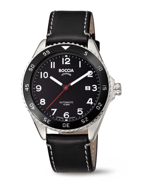 BOCCIA TITANE 3653-04 Montre Automatique Homme Verre en Saphir