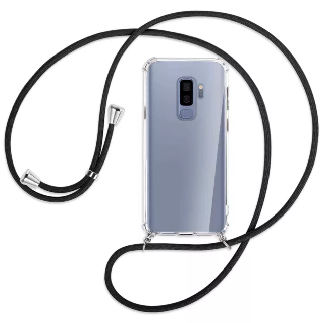 Collier pour Samsung Galaxy S9+ S9 Plus noir (A) Etui Coque antichoc avec cordon