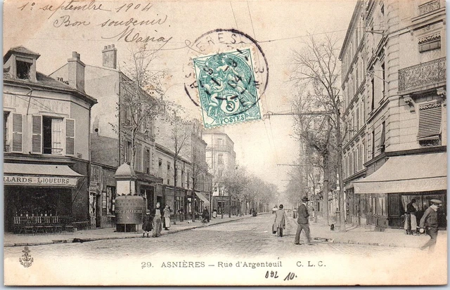 92 ASNIERES SUR SEINE - perspective de la rue d'argenteuil.