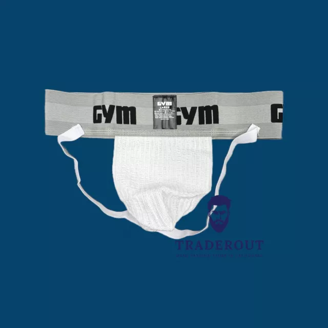 GYM MEN WHITE 3 athletic supporter jock straps jockstrap underwear $25.00  - PicClick