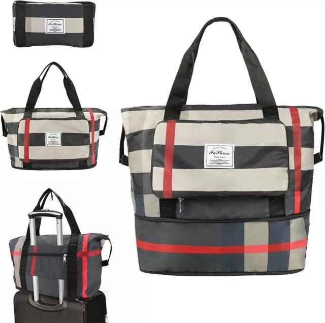 Foldable Dry/Wet Separation Travel Bag Large Capacity Folding Duffel Travel Bag