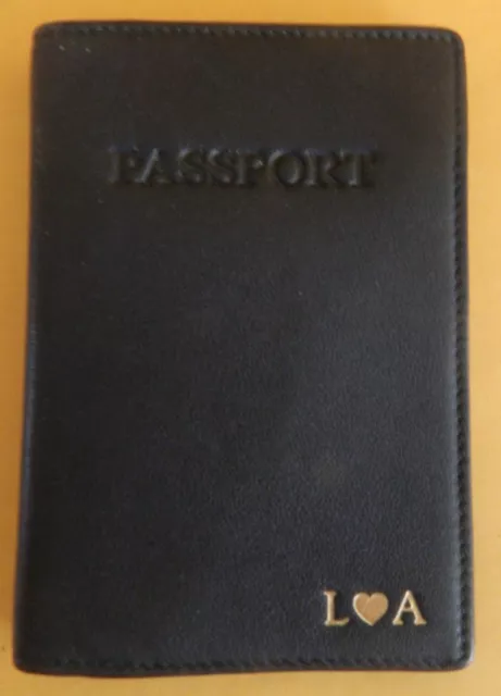 LEATHERONOGY PASSPORT WALLET/CASE. Black Leather, Nwot $10.00 - PicClick